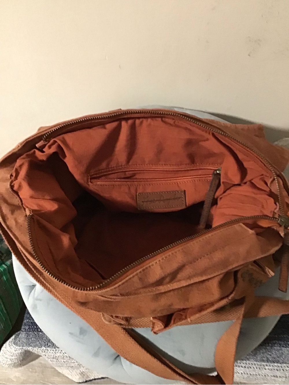 Free People Studded Suede Crossbody Messenger Bag - Rust Brown - Picture 5 of 6